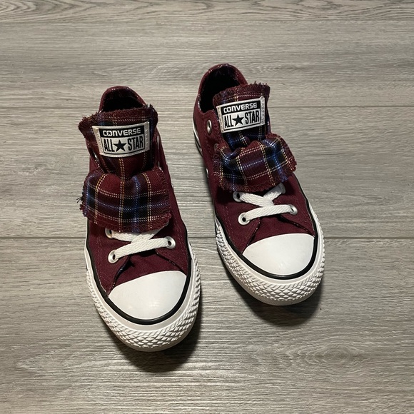Maroon/Plaid Converse - Picture 2 of 8